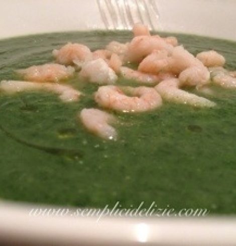 Vellutata verde con bocconcini di mare