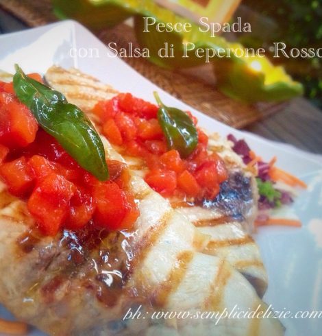 Pesce Spada con Salsa di Peperone Rosso